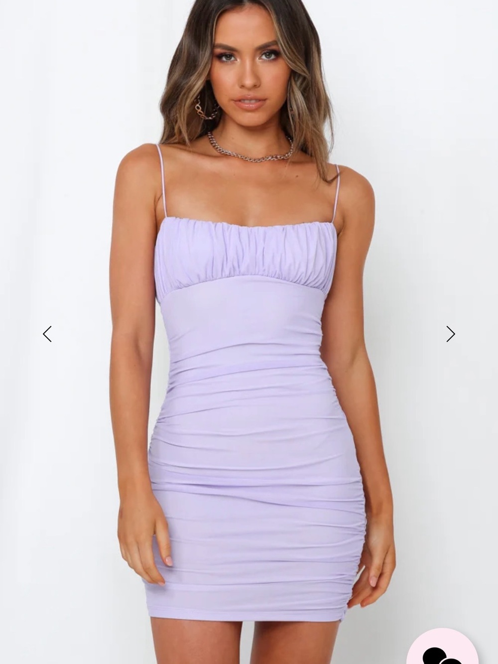Hello Molly Lilac Ruched “Show Me How You Dance” Dress Women’s XS